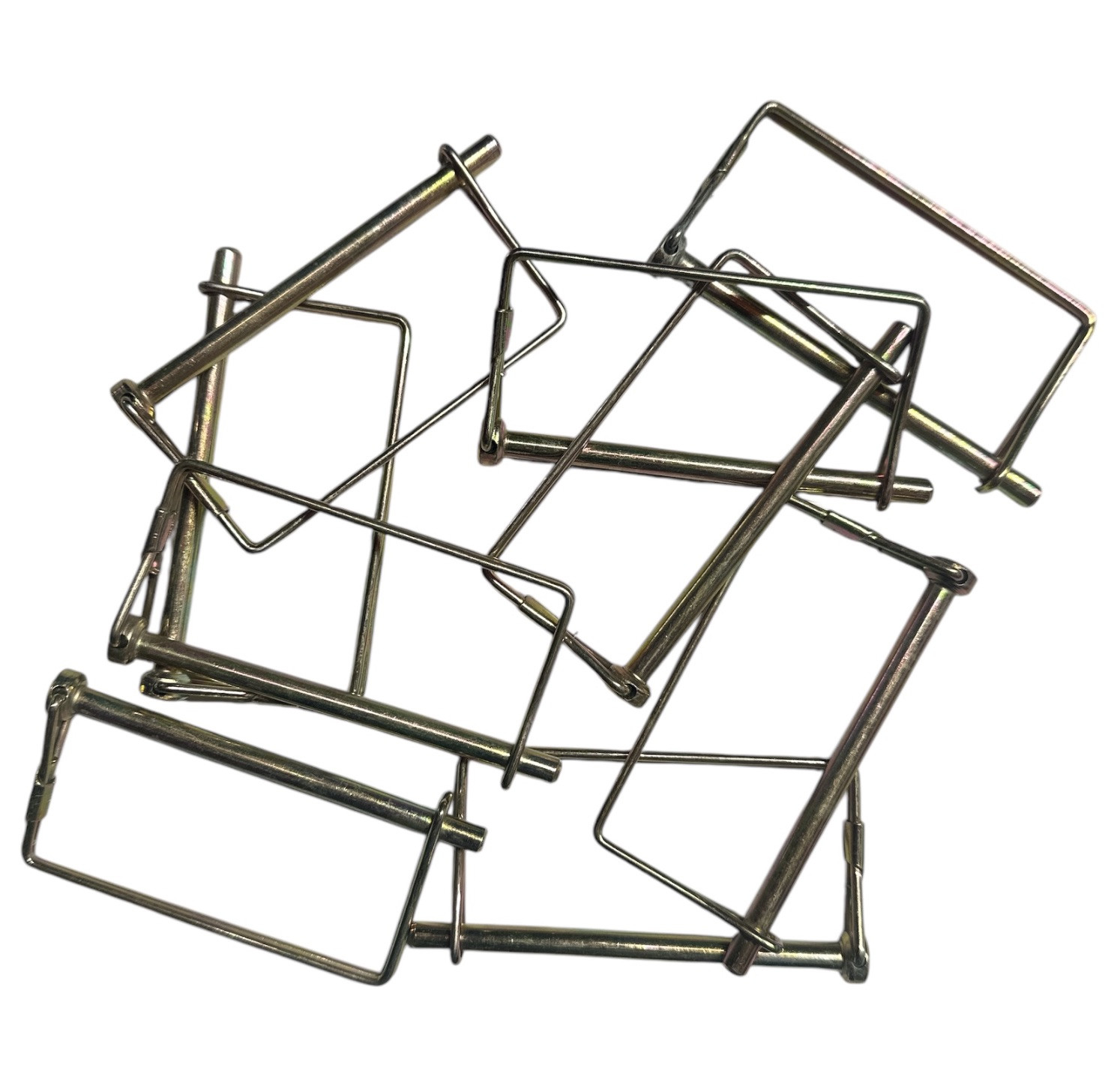 50pc 1/4" Gold Trailer Lock Pin, Square Heavy Duty Goliath Industrial ~ LCPTC14