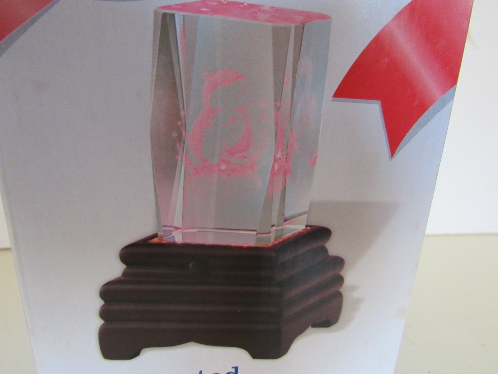 Dolphin glass illuminated 3D laser etched light Classic Treasures