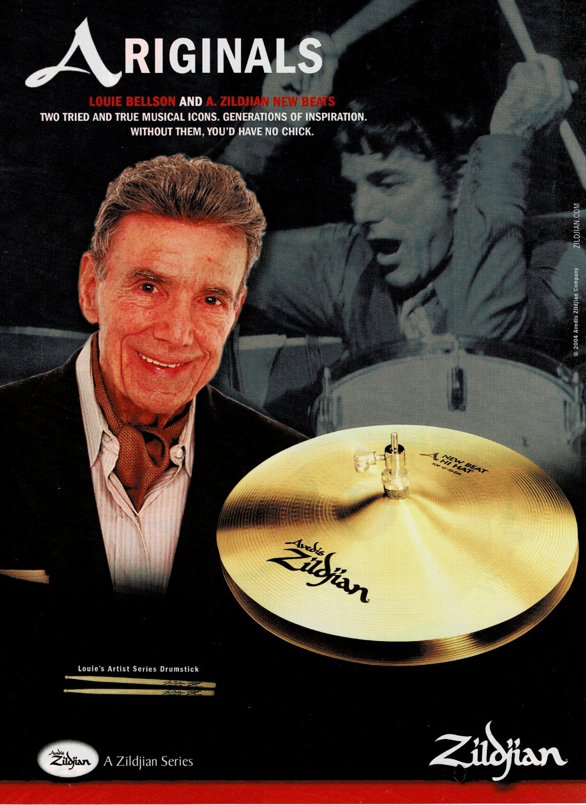 LOUIE BELLSON - ZILDJIAN Cymbals - 2004 Print Ad