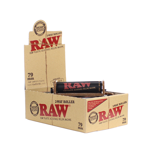 RAW Black Hemp Plastic 2-Way Roller Adjustable Rolling Machine 79mm | 12 Units