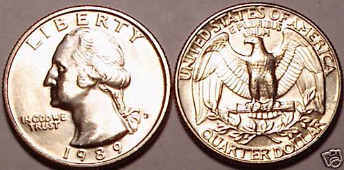 1989-D GEM UNCIRCULATED WASHINGTON QUARTER~~FREE SHIP~~