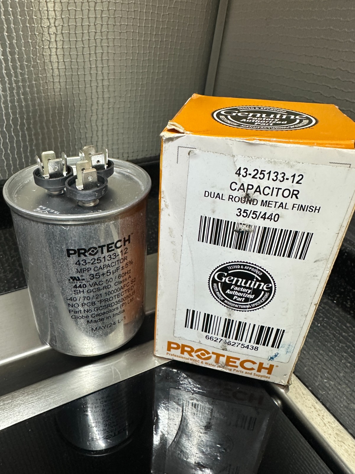 Protech 35+3 UF 440V Dual Round Run Capacitor 43-25133-12