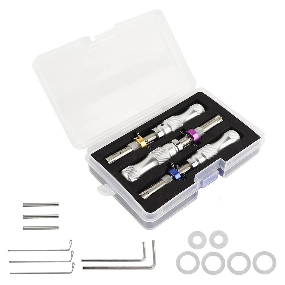 Advanced 7-Pin 3PCS Tubular Lock Tool Set for Padlock, Hook Tool & Seal Puller