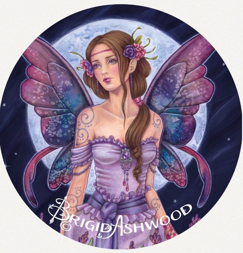 Hayleybug 1 oz Lavender Moon by Brigid Ashwood silver Round w/ COA POP 15