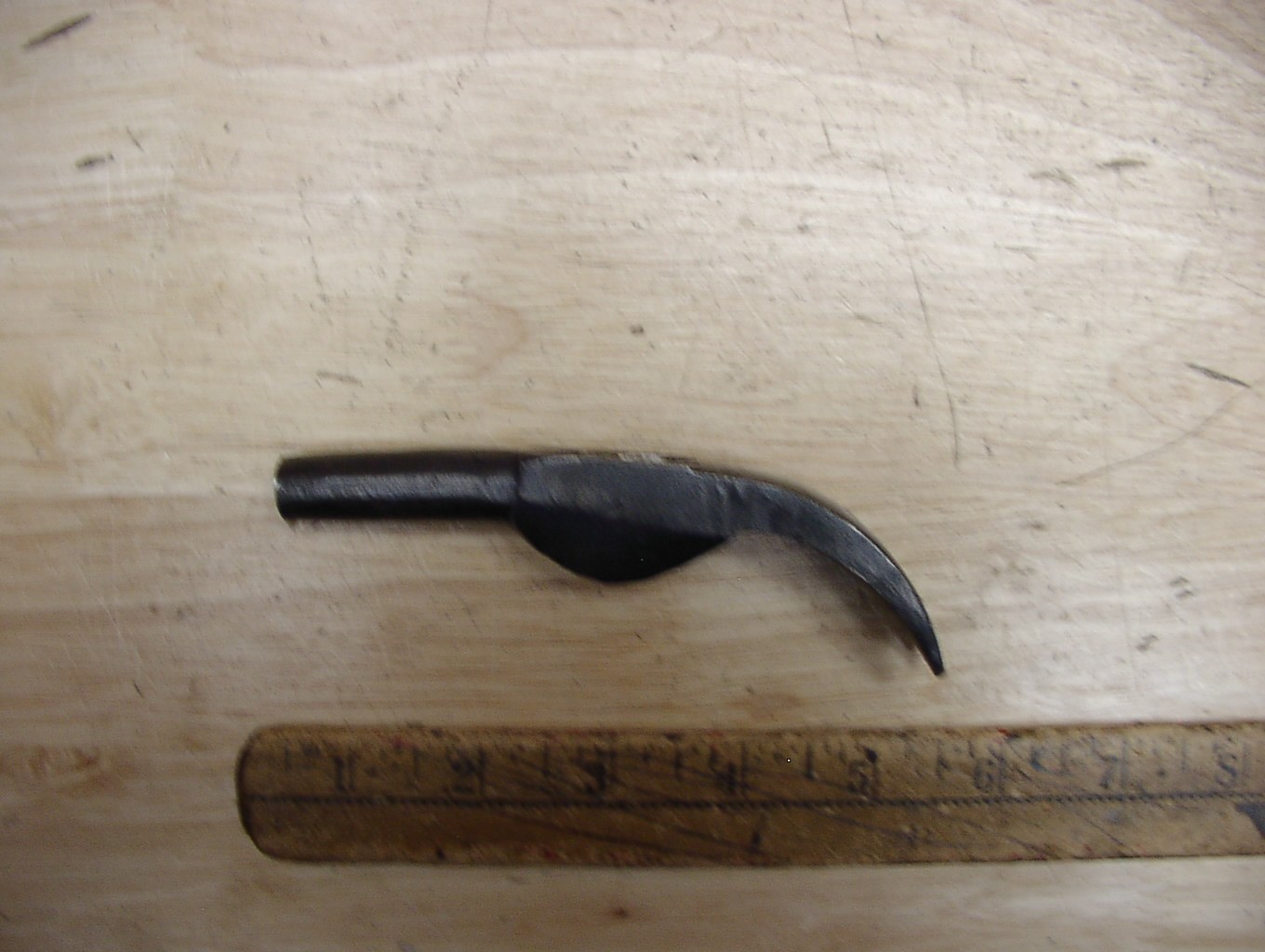 Vintage Blacksmith Hand Forged Farrier's Curved  Claw Hammer Head,7oz,4-7/8",VGC
