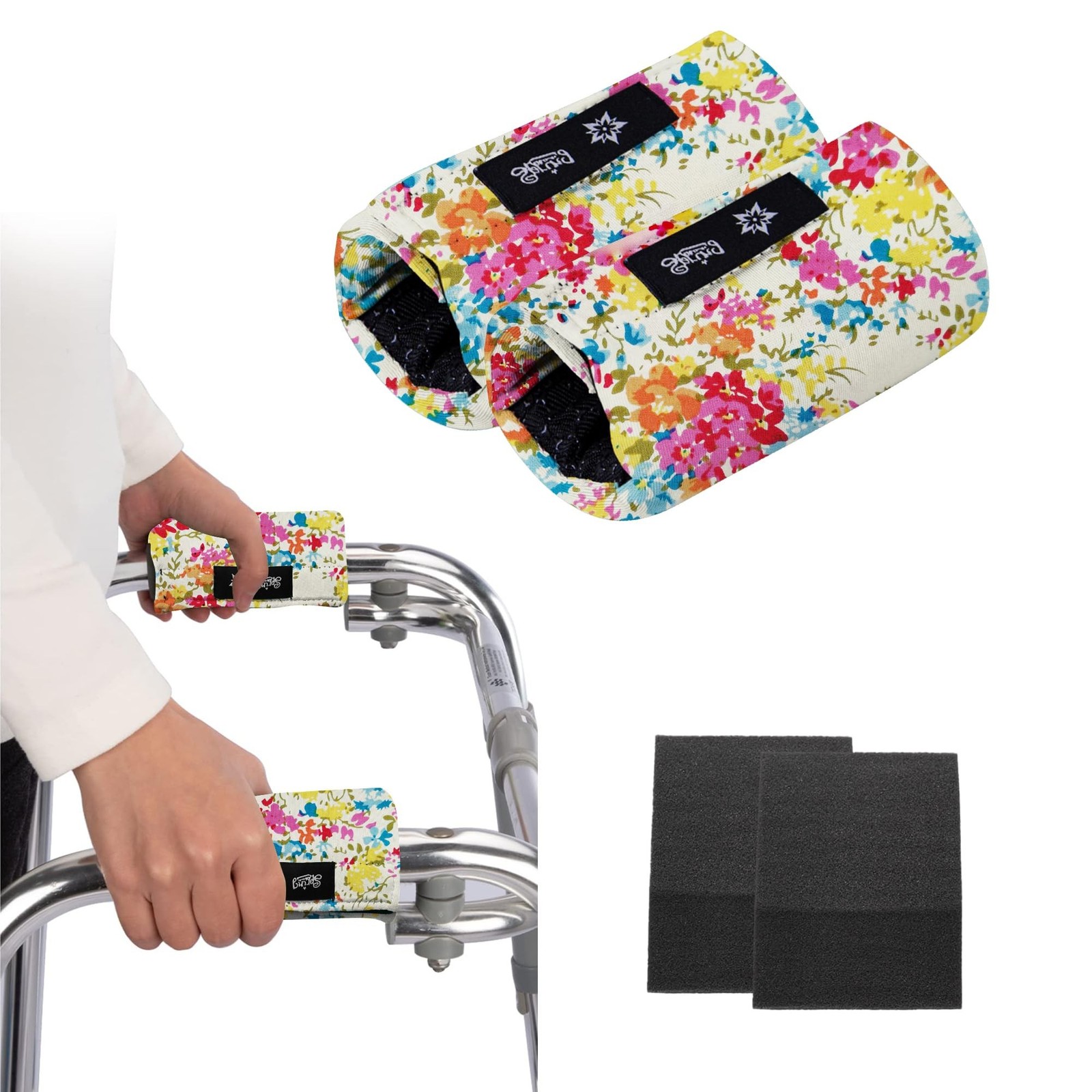 Universal Walker Hand Grip Padded Covers Non-Slip Cushion Foam for Folding Wh...