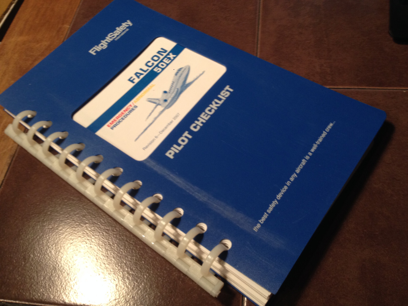 Falcon 50EX Emergency Abnormal Procedures Pilot Checklist