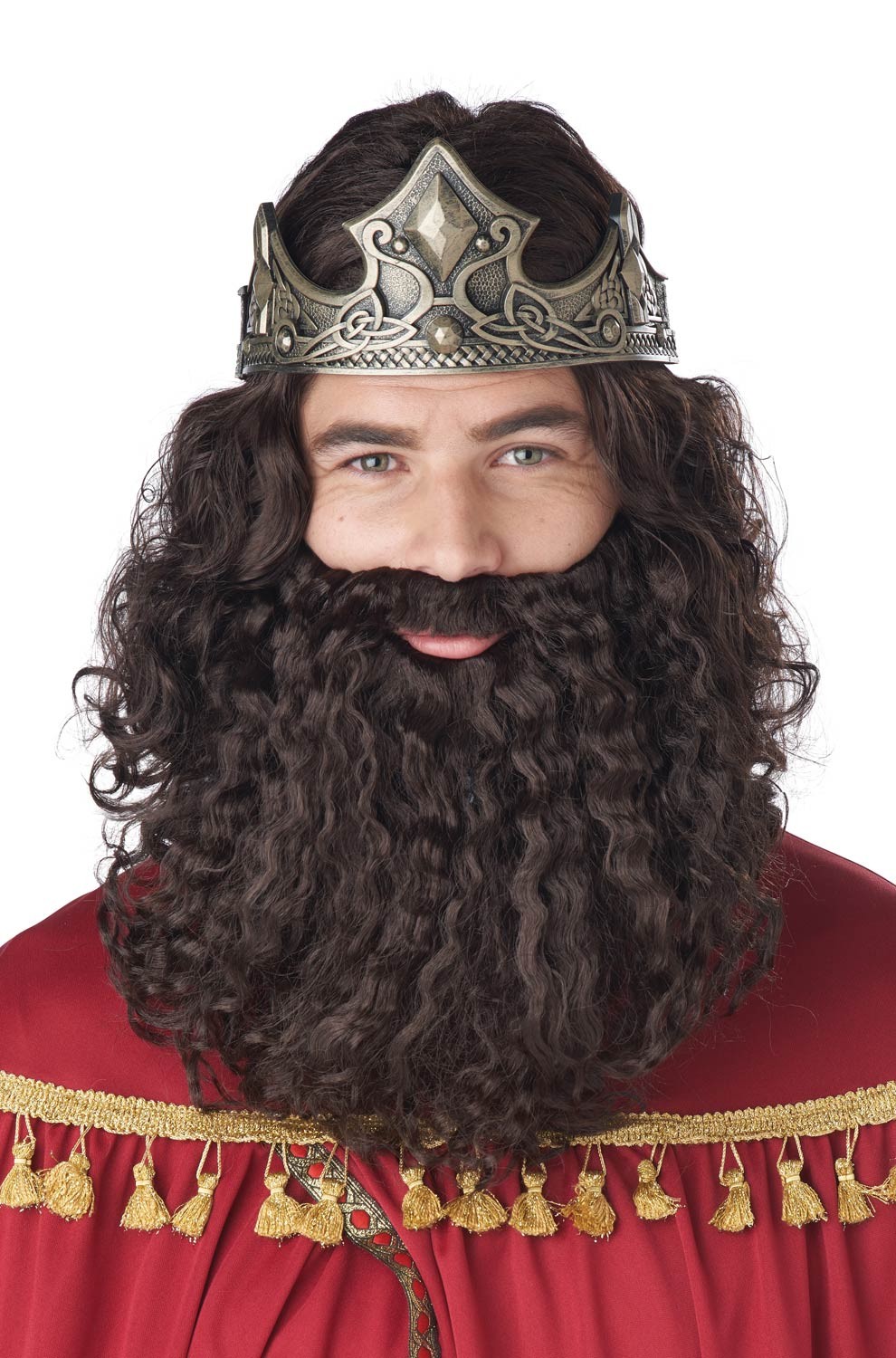 Biblical King Three Wise Men Adult Wig and Beard (Brown)