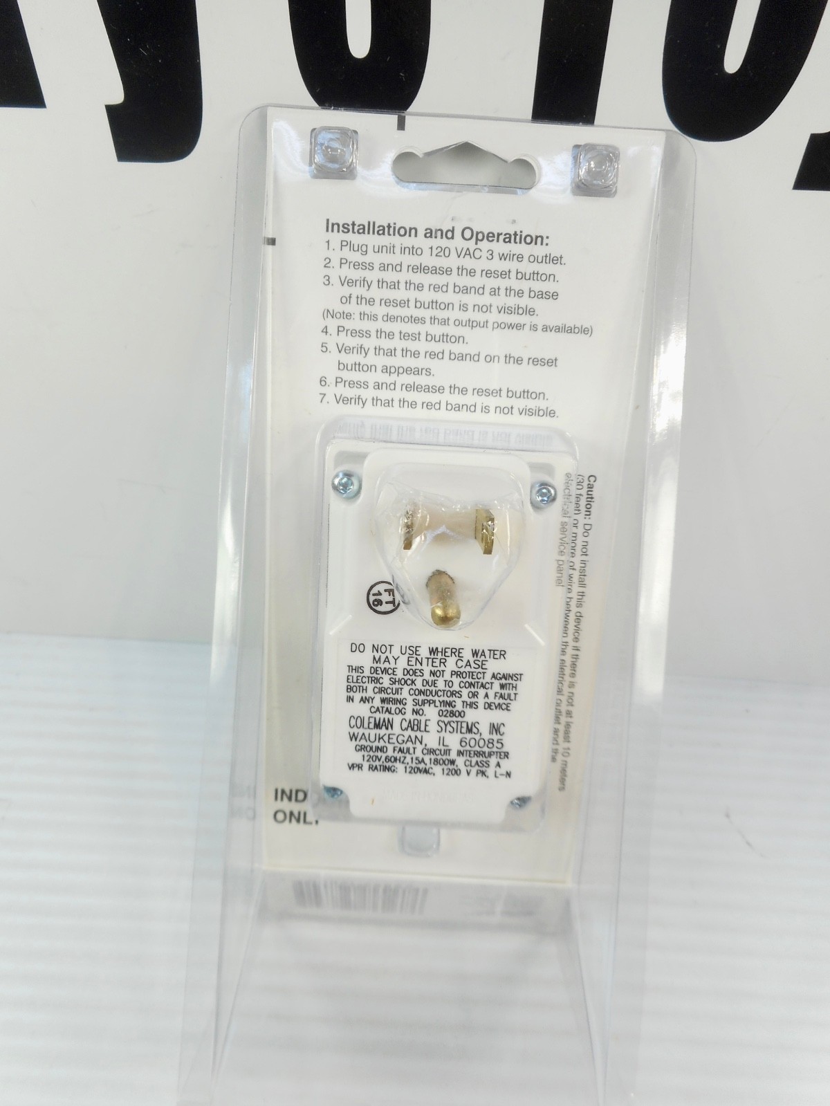 Colemen Cable Portable GFCI Plug In With Surge Protection