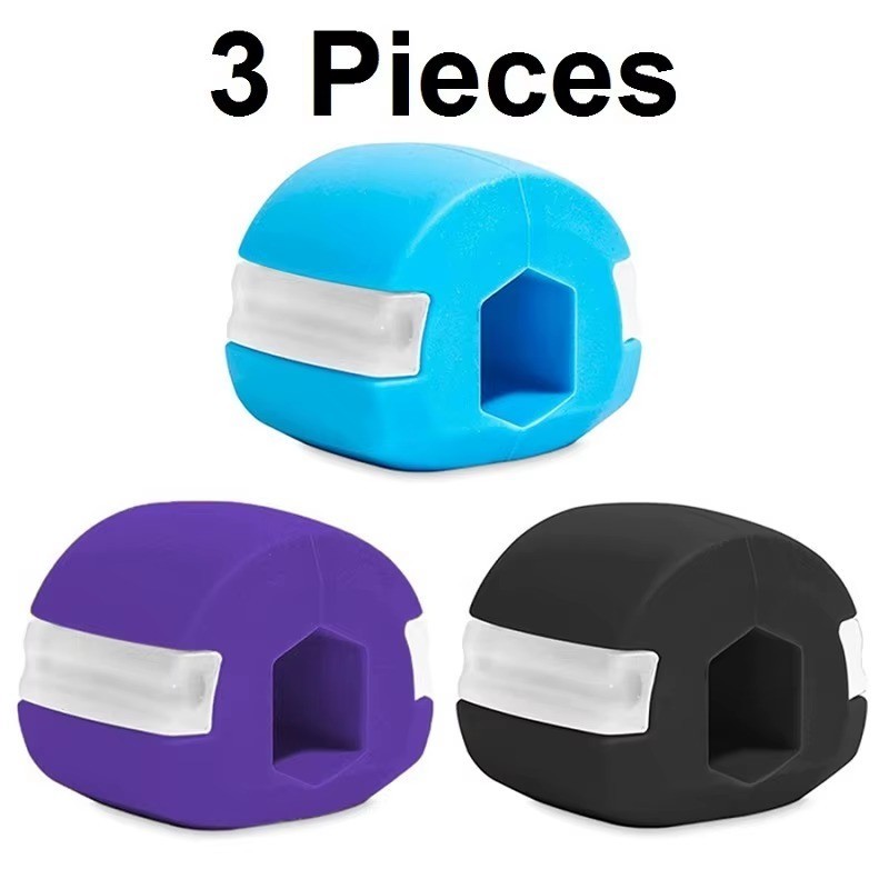 3pc Jaw Exerciser Set Food Grade Silica Gel Jawline Fitness Ball Face Toner Gym