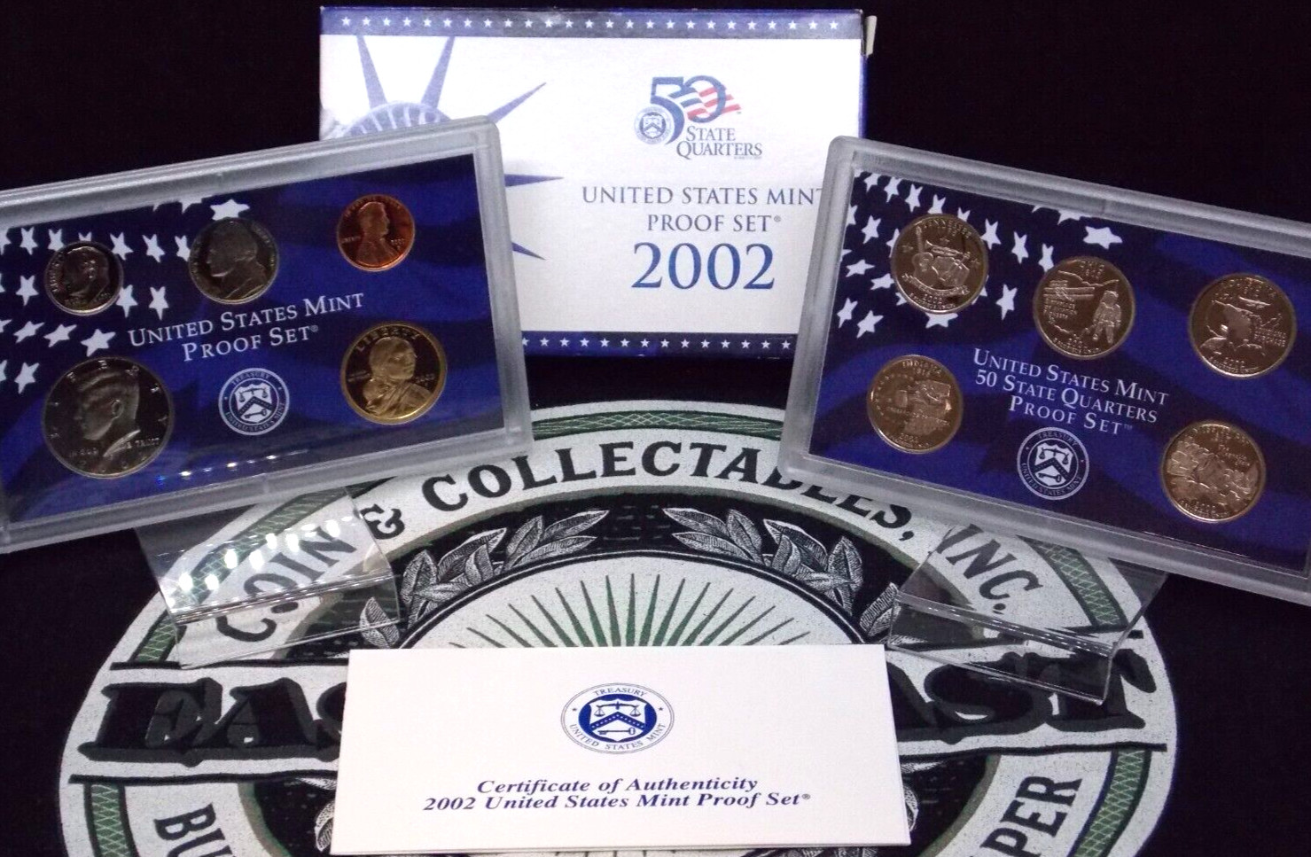 2002 "S" U.S. Mint Clad Uncirculated PROOF Set (10 Coin) Box & COA ECC&C, Inc.