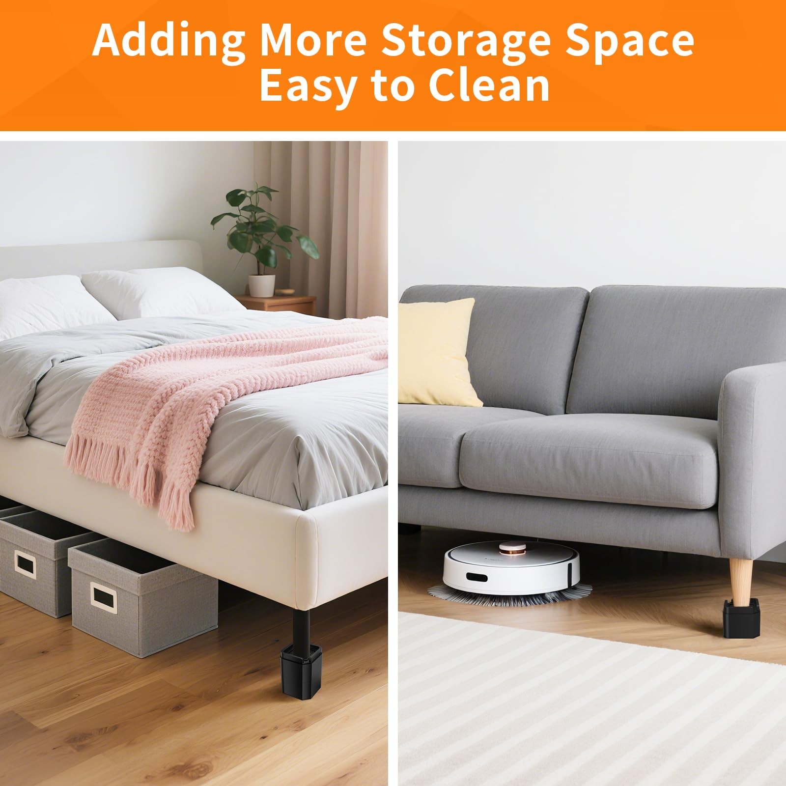 Furniture Risers Bed Risers, Adjustable Risers Blocks Lift 2, 4, 5.9 inches H...
