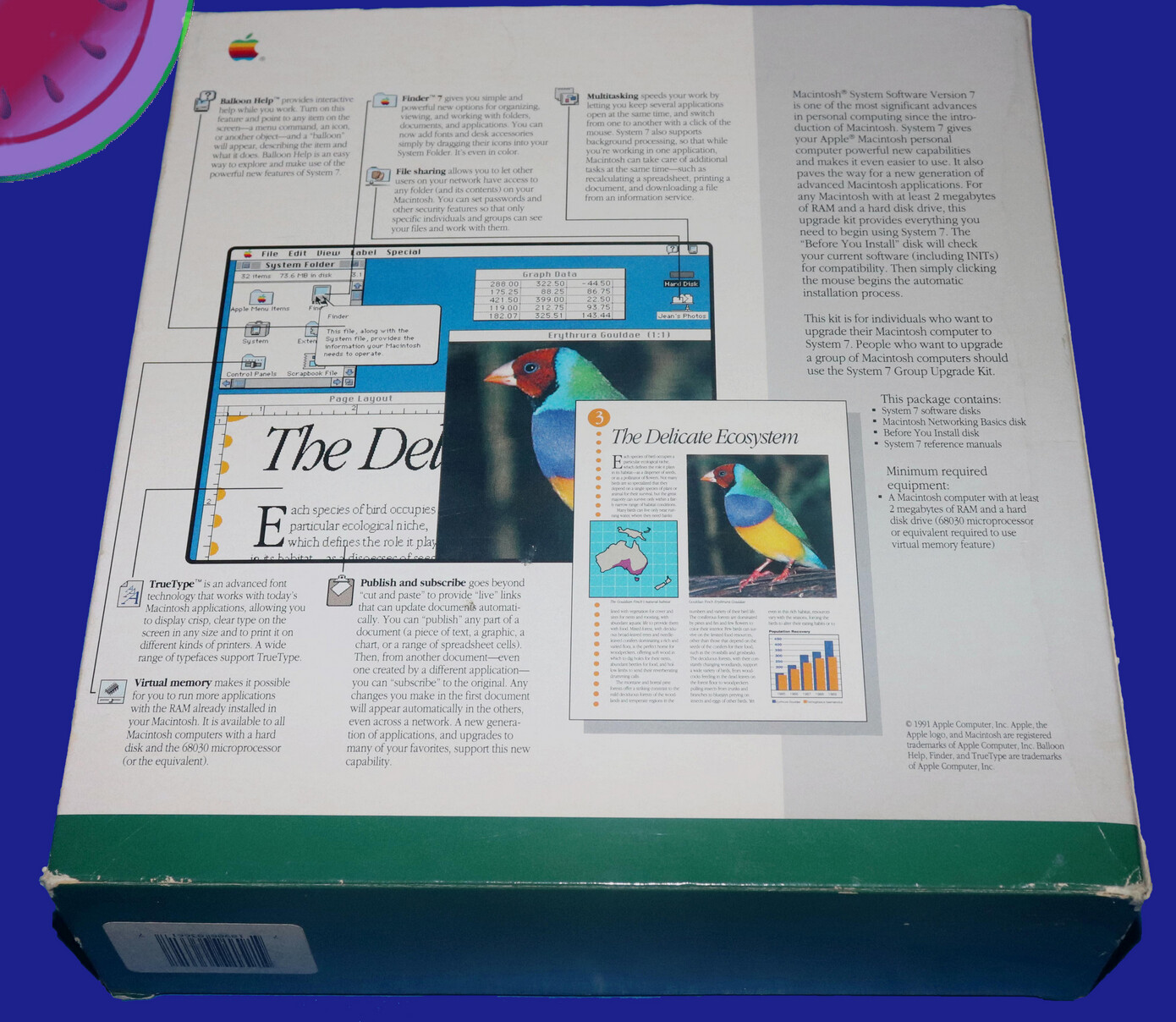 Apple System 7 Personal Upgrade Kit Software & Manuals + Hypercard 1991 M8220LL
