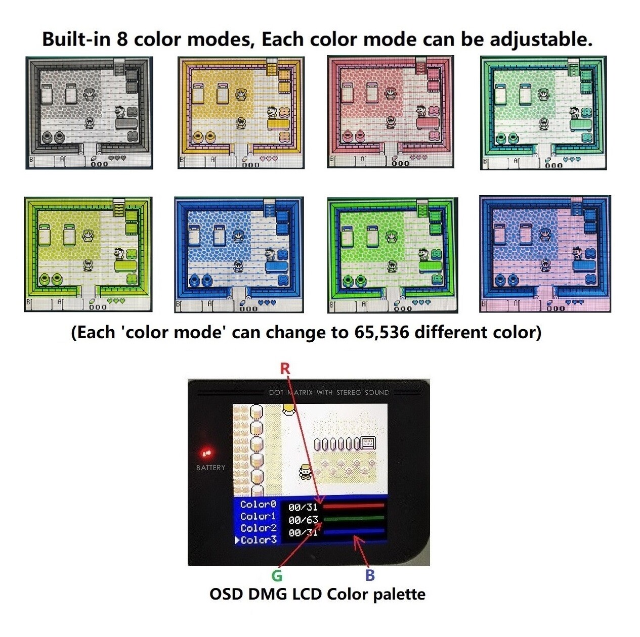 Full Size V5 TV Version OSD Menu Modern IPS Backlight LCD For Game Boy DMG GB