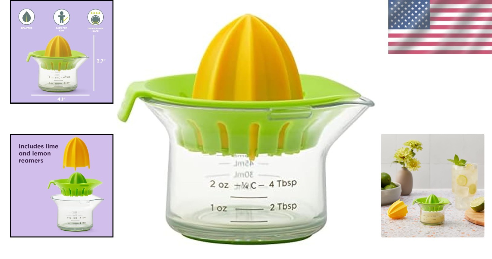 Compact Mini Juicer Kit for Lemons & Limes - Pulp-Free Fresh Juice Experience