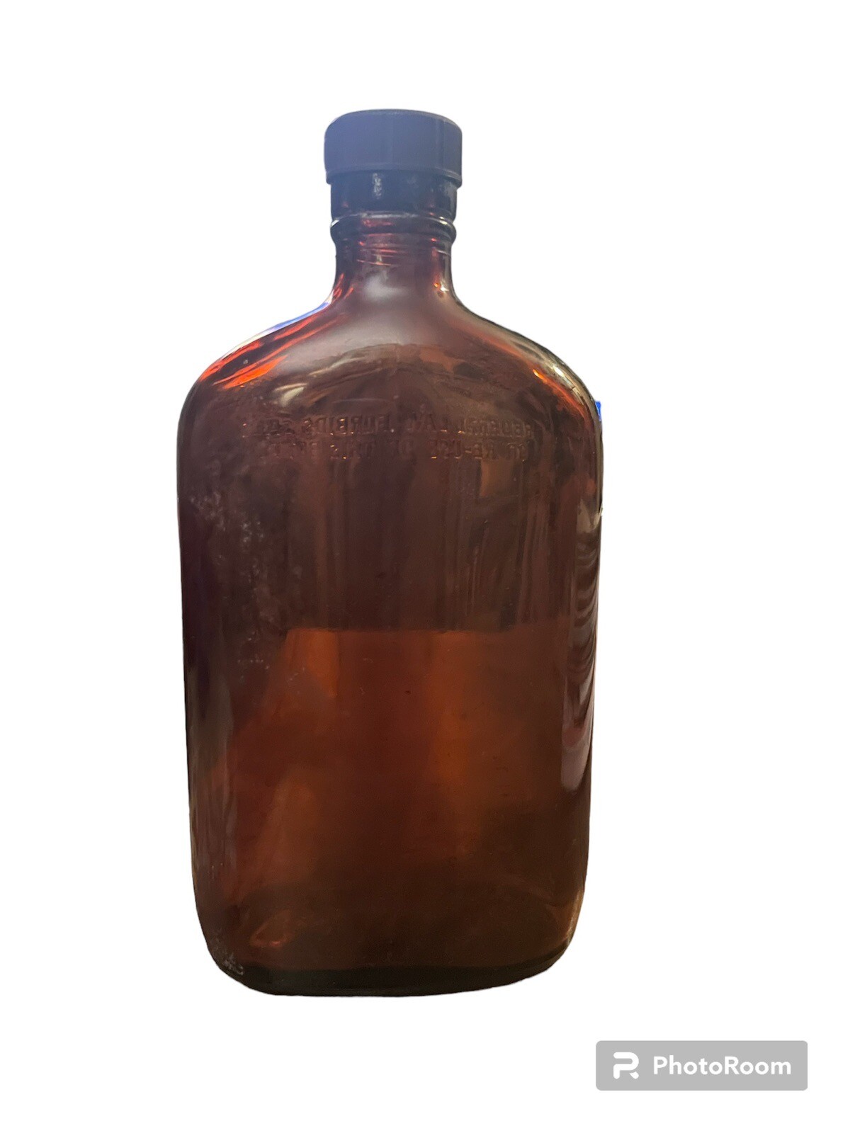 7D-11 73-42 Ball Amber Liquor Bottle With Lid