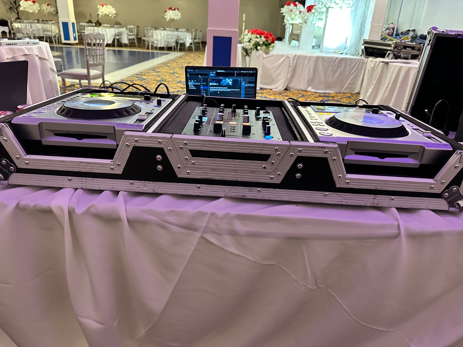 (2) Pioneer CDJ 850, (1) Pioneer DJM-450 Mixer & Road case