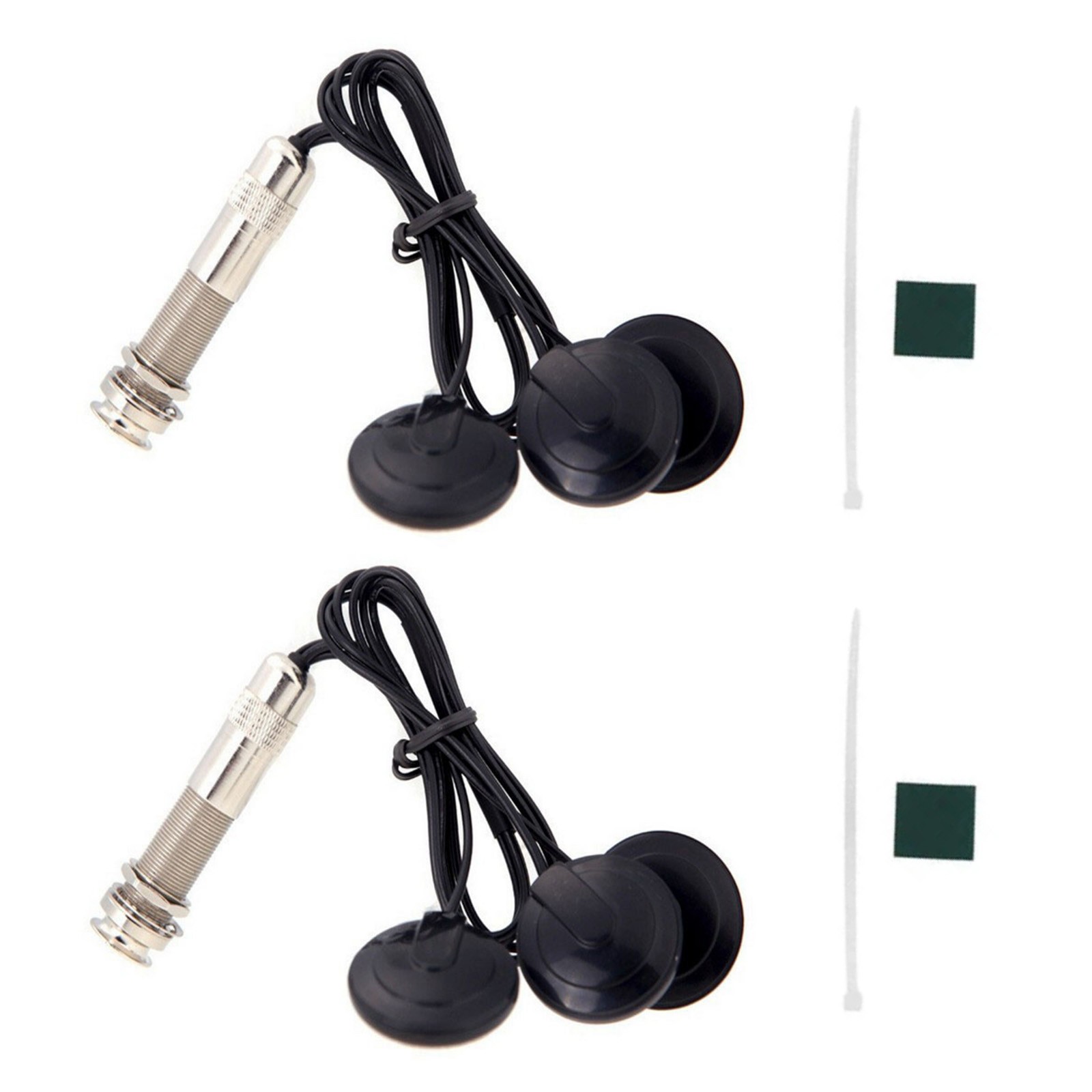 2 Pack 6.35mm Piezo Pickup Stick On Design for Acoustic Guitar Banjo Cello Viola
