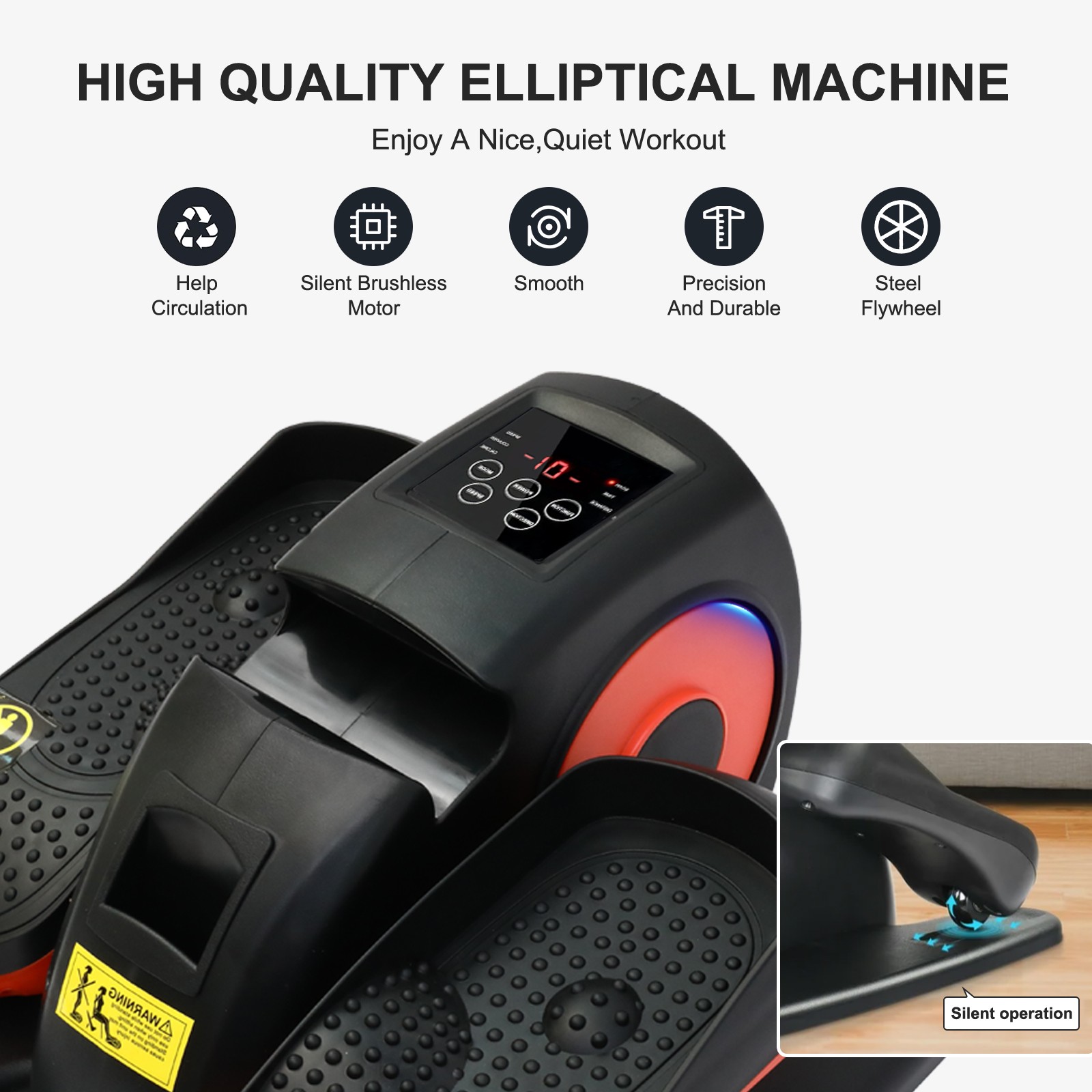 Under Desk Elliptical Machine, Ellipse Leg Exerciser For Seniors Fully Assembled