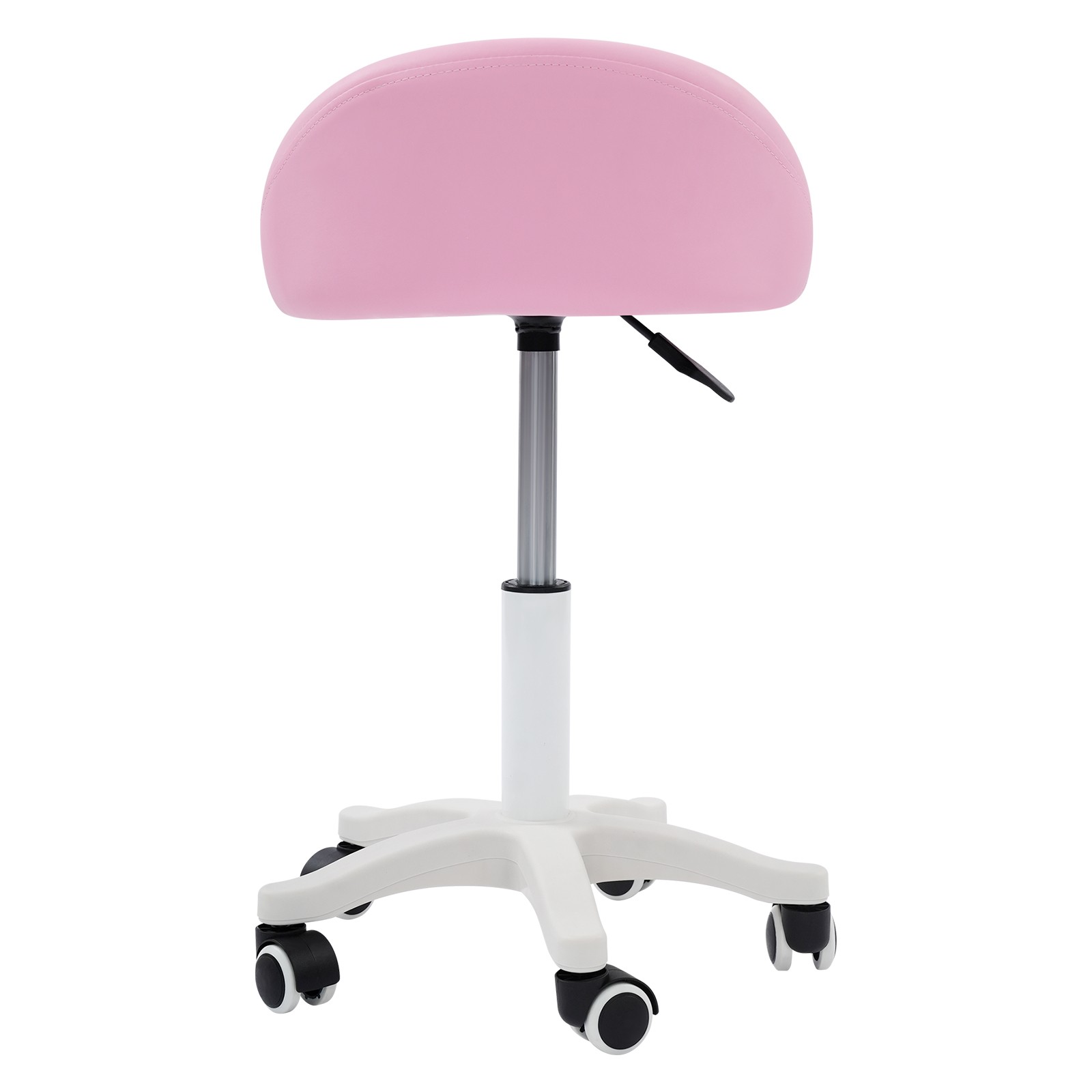 Salon Stool Pink Adjustable Height 14.57-19.69 Inch PU Leather Beauty Spa Chair