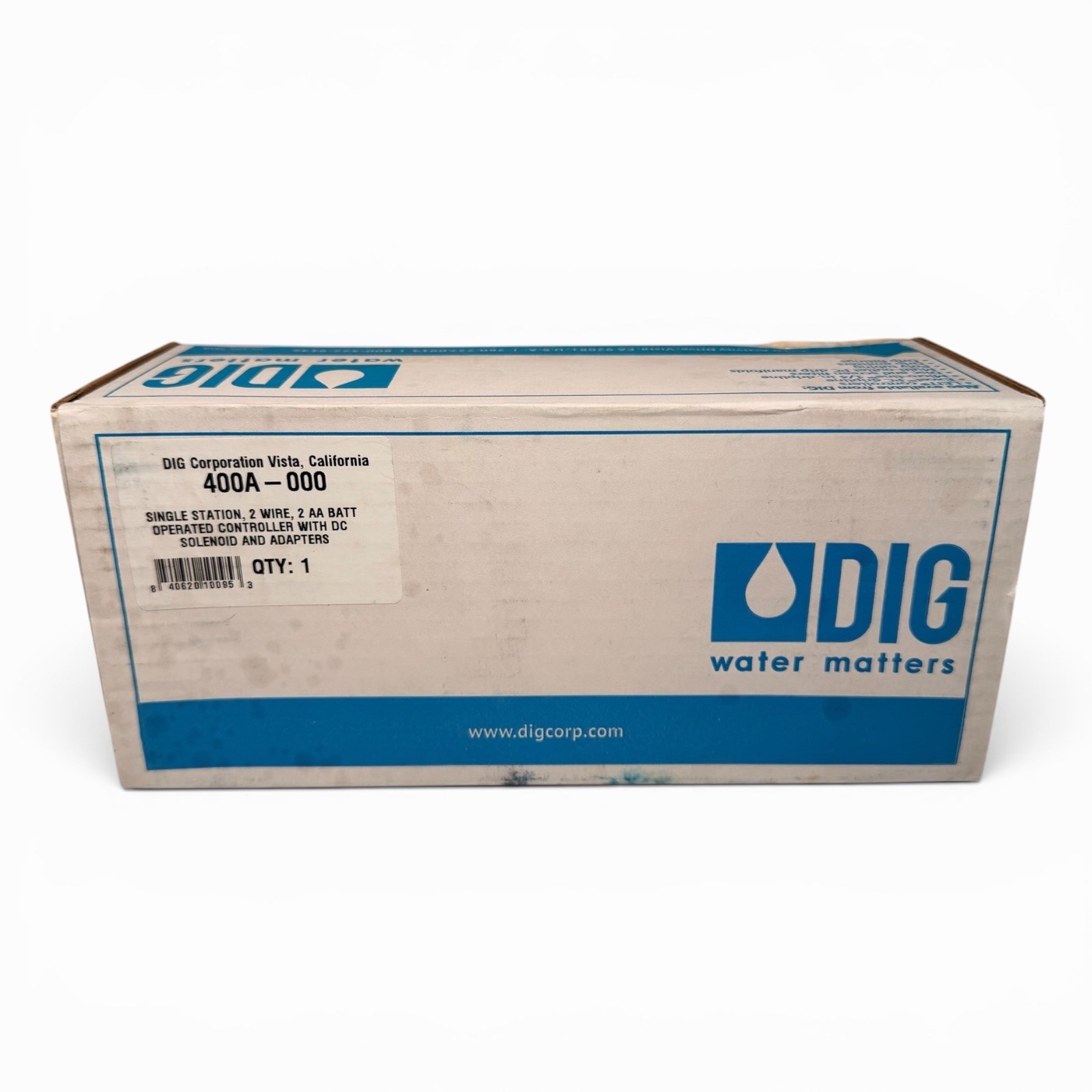 Dig 400A-000 Battery Powered Irrigation Controller With Solenoid & Adapters