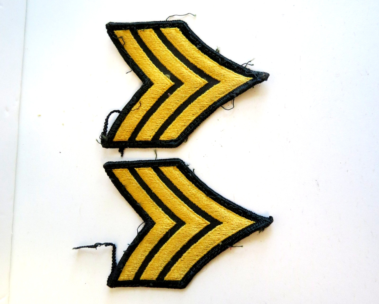 US Army Sergeant SGT Large Insignia Patch Pair removed from clothing