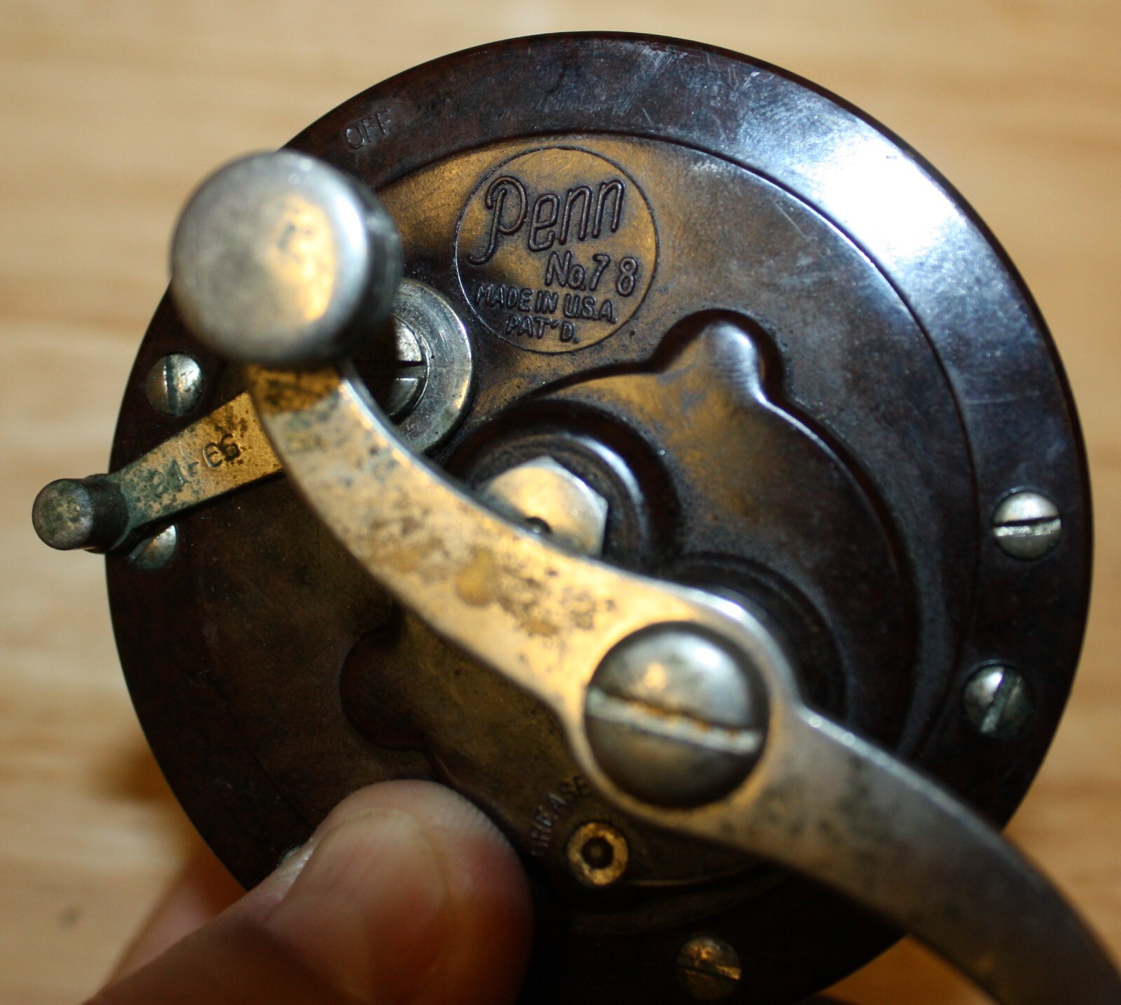 Vintage Penn No. 78 Fishing Reel Brown Bakelite USA Fishing