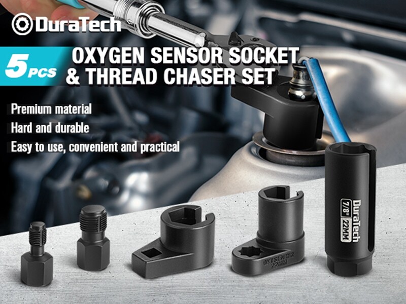 O2 Oxygen Sensor Socket Thread Chaser Set 5PCS O2 Sensor Wrench Removal Tool Kit