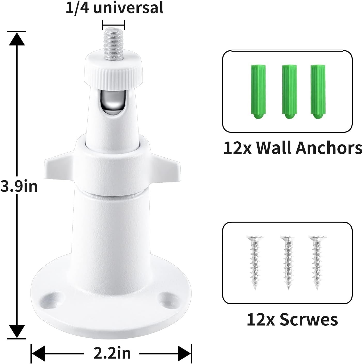 Durable Indoor/Outdoor Adjustable Security Camera Wall Mount - Easy Installation