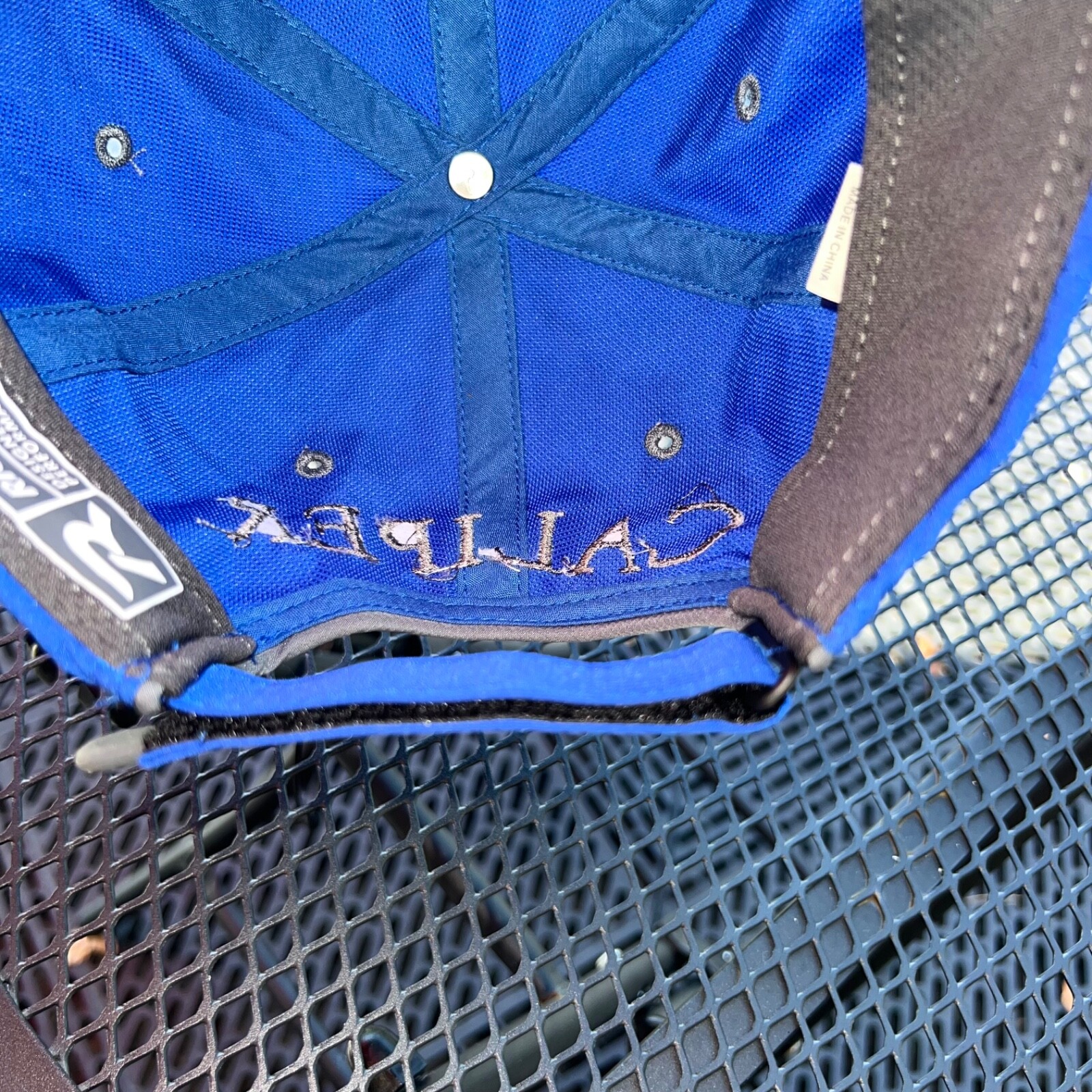 Caliper C Royal Blue Richardson 155 Hat Cap Hook Loop Strap Buckle hook Loop