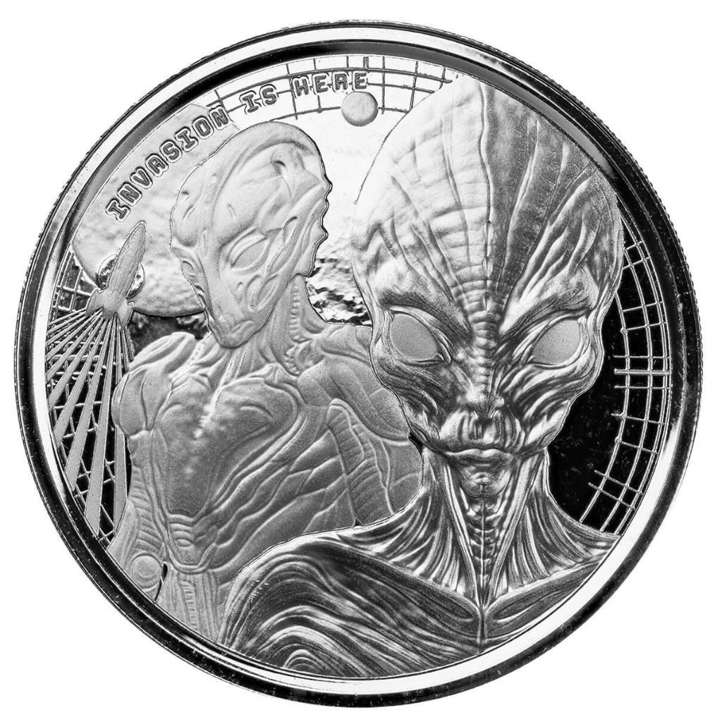2023 1 oz Silver Coin Ghana Alien .999 Silver Coin (BU) #A596