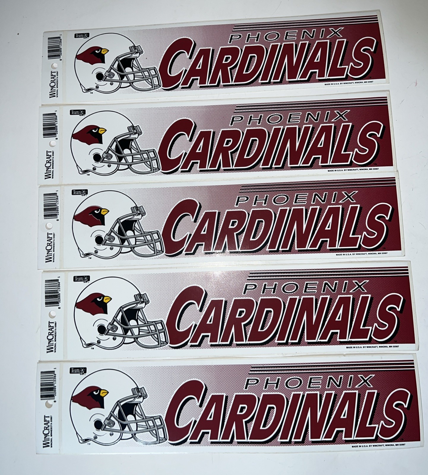 A lot of 5 vintage 90s Phoenix Cardinals Arizona football bumper sticker