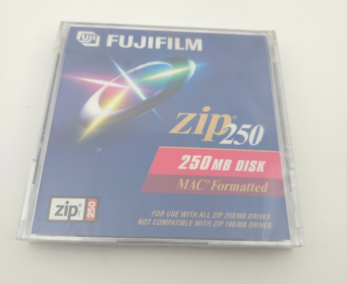 Lot of (6) 250MB Zip Disks by FujiFilm Mac Formatted Brand New & Sealed!