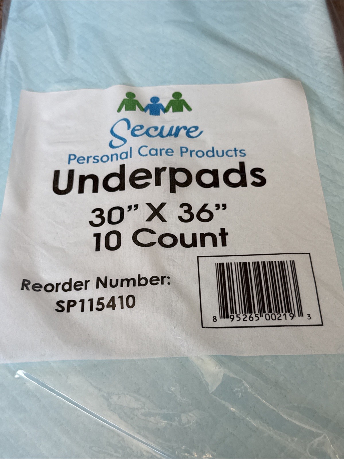 Secure Disposable Underpads 30x36" - Heavy Absorbency - Item # SP115410 10 Count