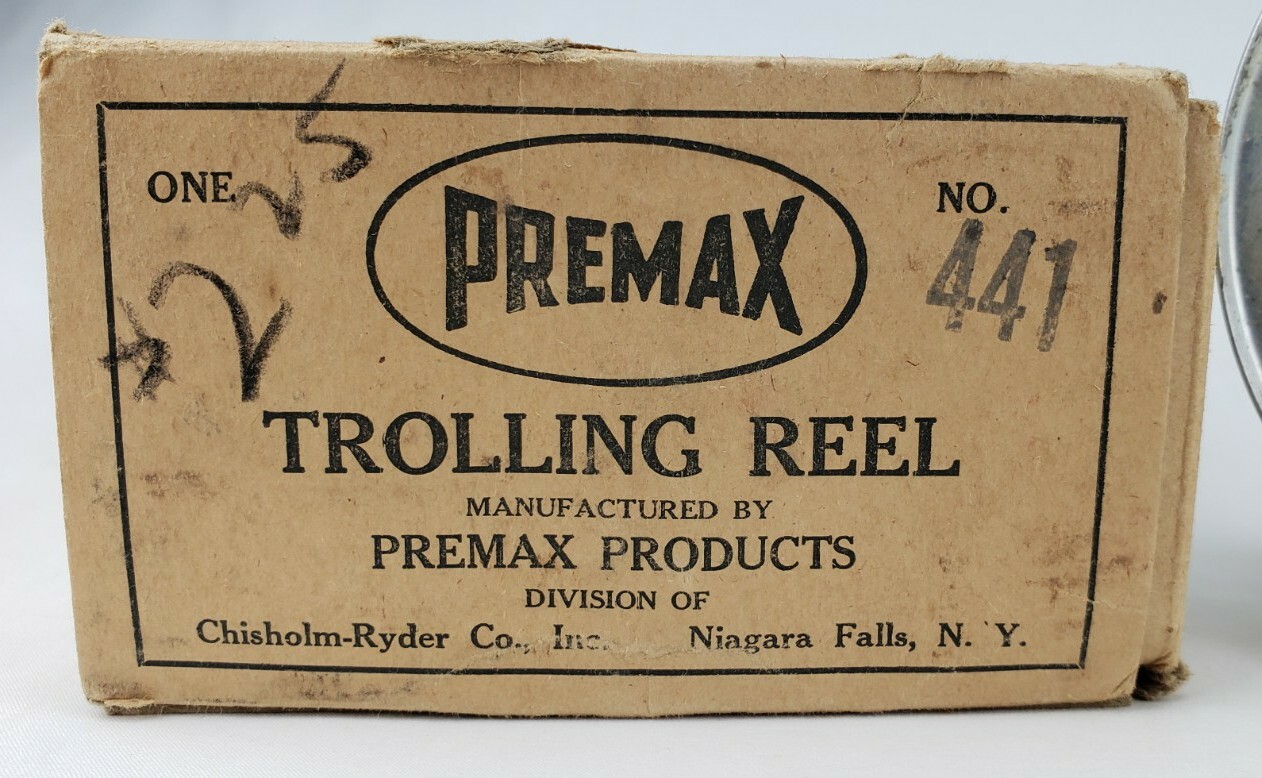RARE Vintage Premax Trolling Reel 441 Orig Box Chrisholm Ryder Co Fishing Lure