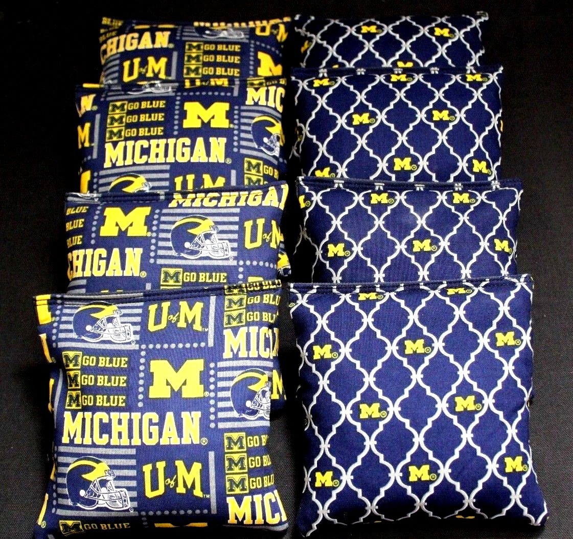 University of MICHIGAN WOLVERINES 8 Cornhole Bean Bags ACA Regulation