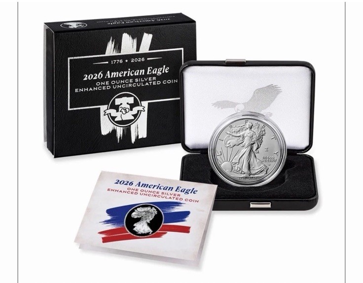 1776-2026 W Enhanced One Ounce Silver Eagle with Privy, Box & COA CONFIRMED