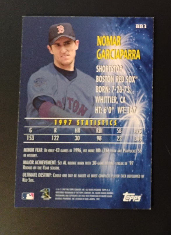 1998 Topps Baby Boomers Nomar Garciaparra Card #BB3 near.mint-mint