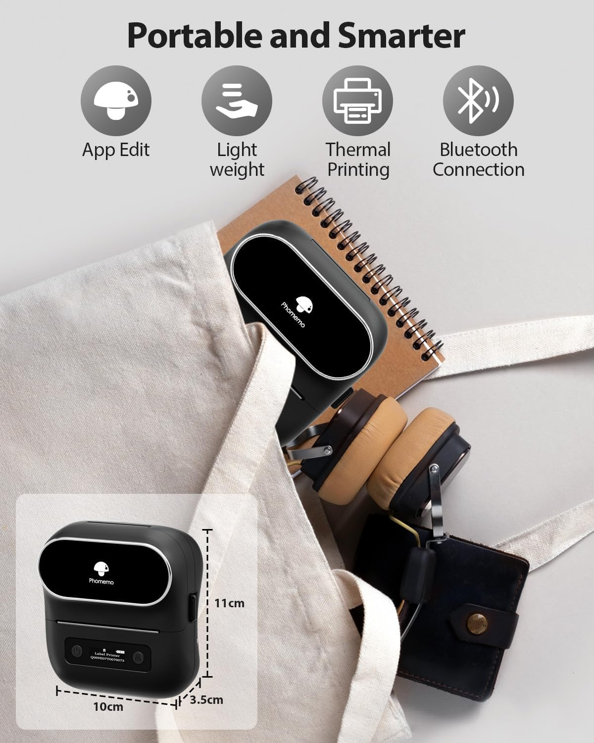 Label Maker,M220 Label Printer,3 Inch Bluetooth Thermal Label Maker Machine with