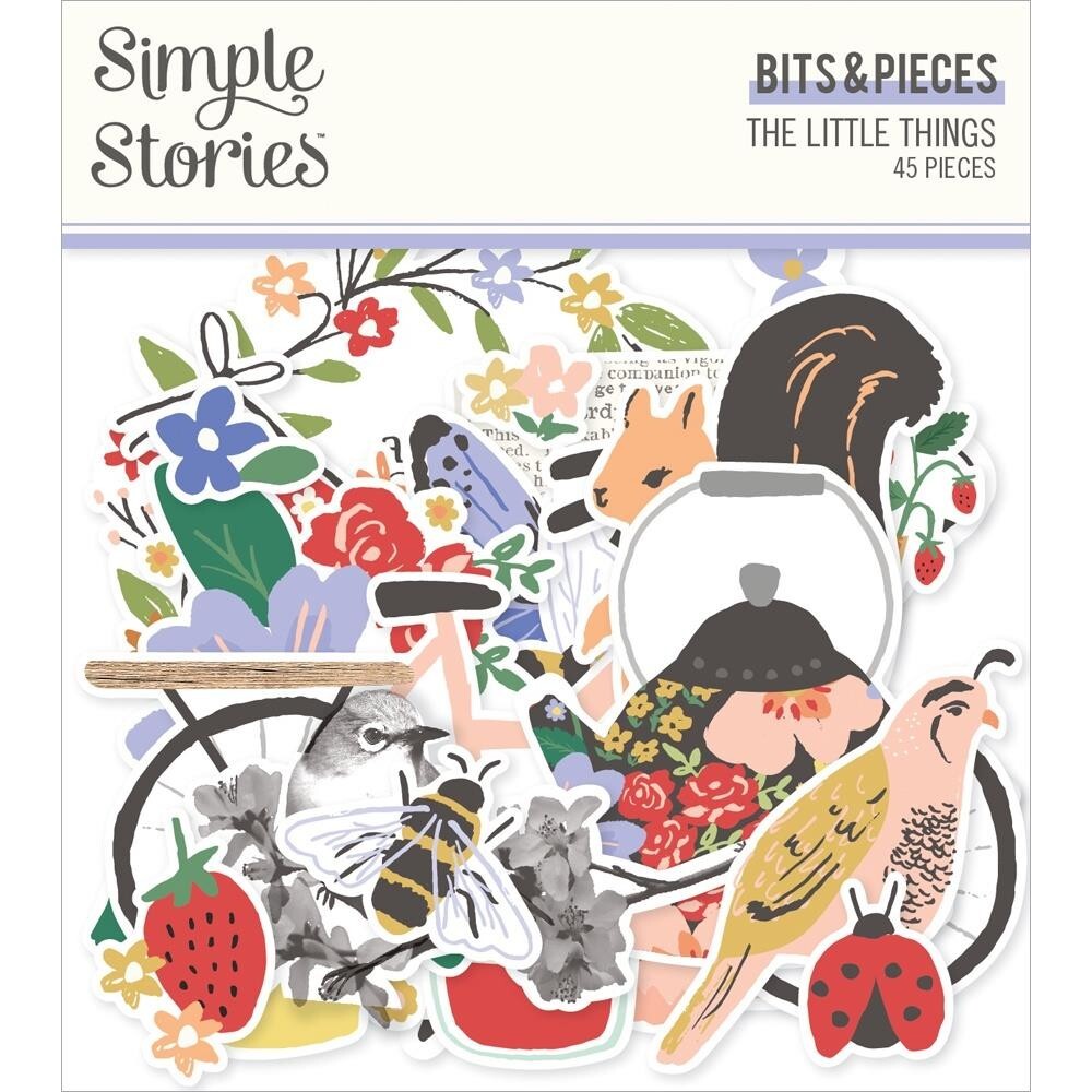 Crafts SS Bits Pieces DieCuts The Little Things Bicycle Birds Typewriter Camera