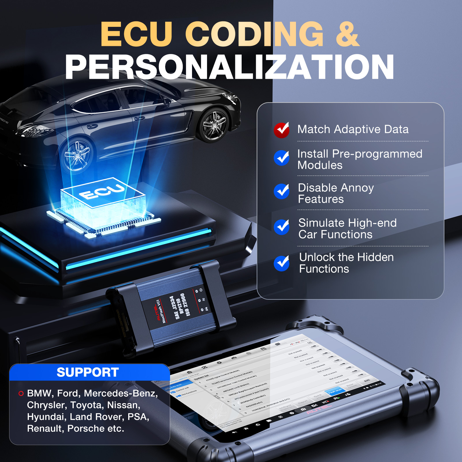 2025 Autel MaxiSys Elite II PRO As MS909 Diagnostic Scan Programming Key Coding