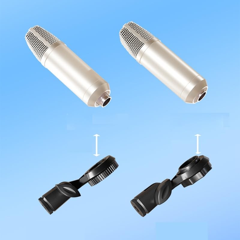 ThtRht 2 Pack Condenser Microphone Clip Holder with 7/8'' Thread Mount Black