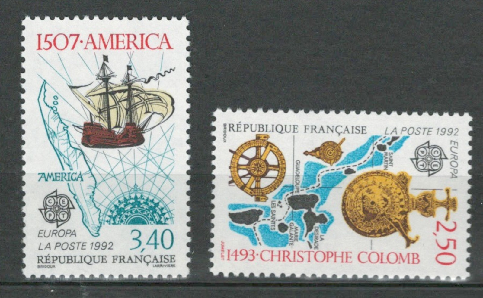 FRANCE EUROPA SAILING & BOATS AMERICA DISCOVERY  MNH SET LOT (BOATS 260)