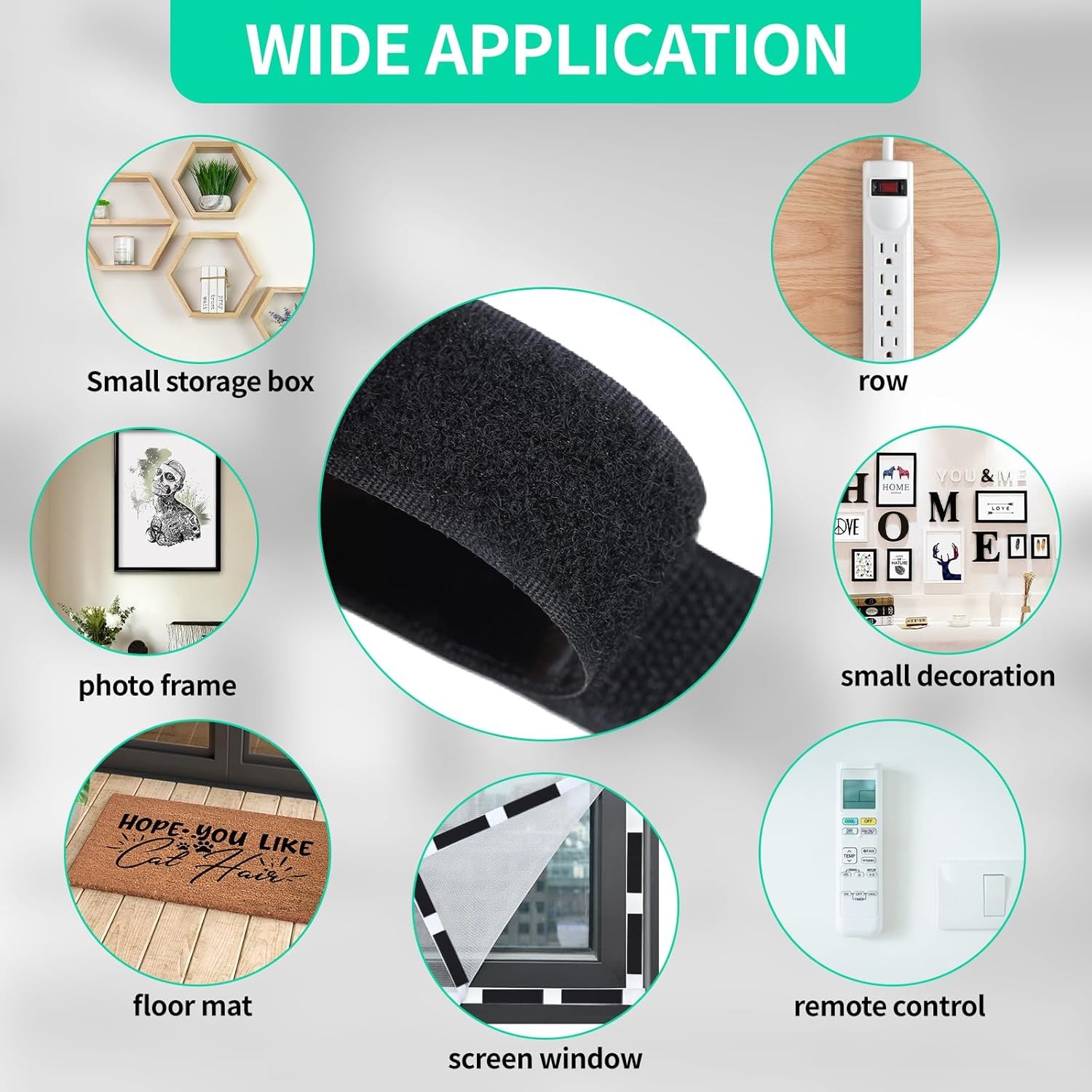 48 Sets 1x4 Inch Hook and Loop Tape with Adhesive, Hook and Loop Black Nylon Hea