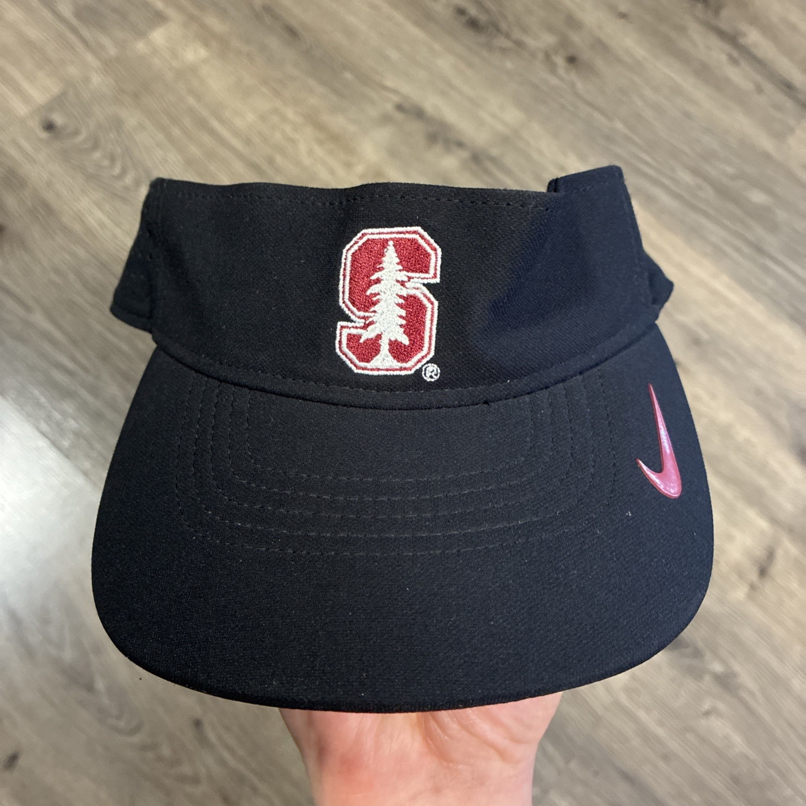 Nike Stanford Cardinal Visor Black Adjustable Lightweight On-Field Dri-FIT