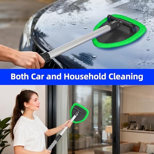 Green Windshield Cleaning Tool - Car Window Cleaner - 4 Green