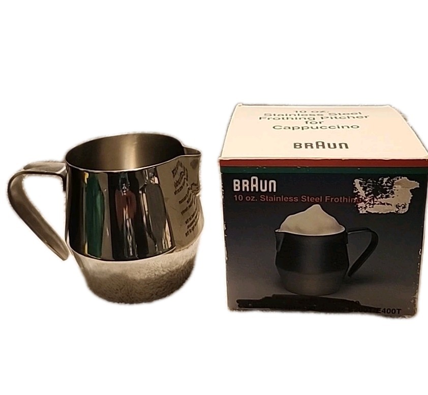 Milk Frothing Pitcher 10 Oz. 18/10 Stainless Steel Cappuccino Latte Barista Tool