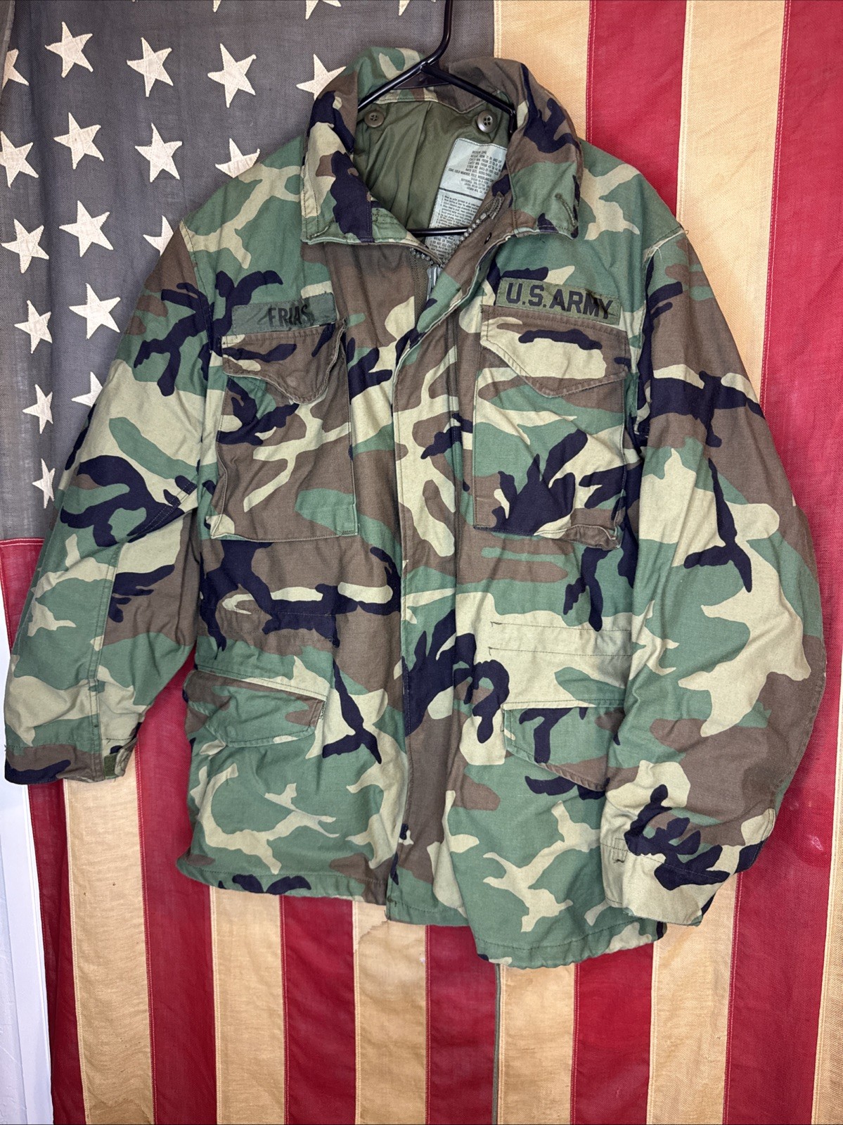 Medium Long - US Army BDU Field Jacket Coat Cold Weather Camo 6522