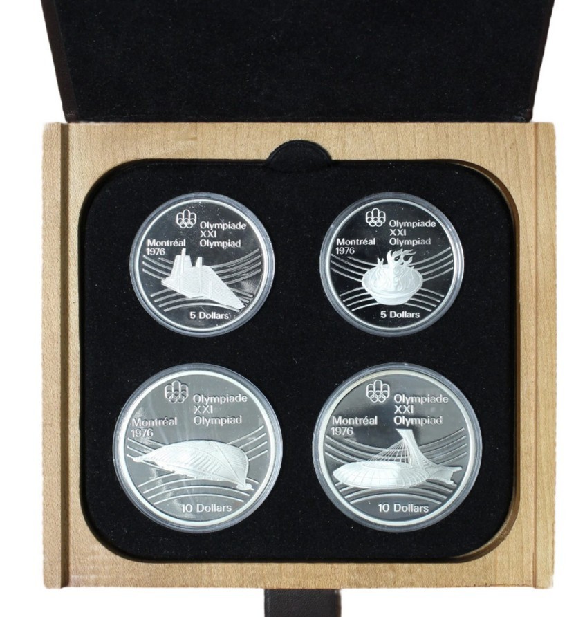 Royal Canadian Mint 1976 Montreal Olympic XXI Silver Coin Proof Set of 4