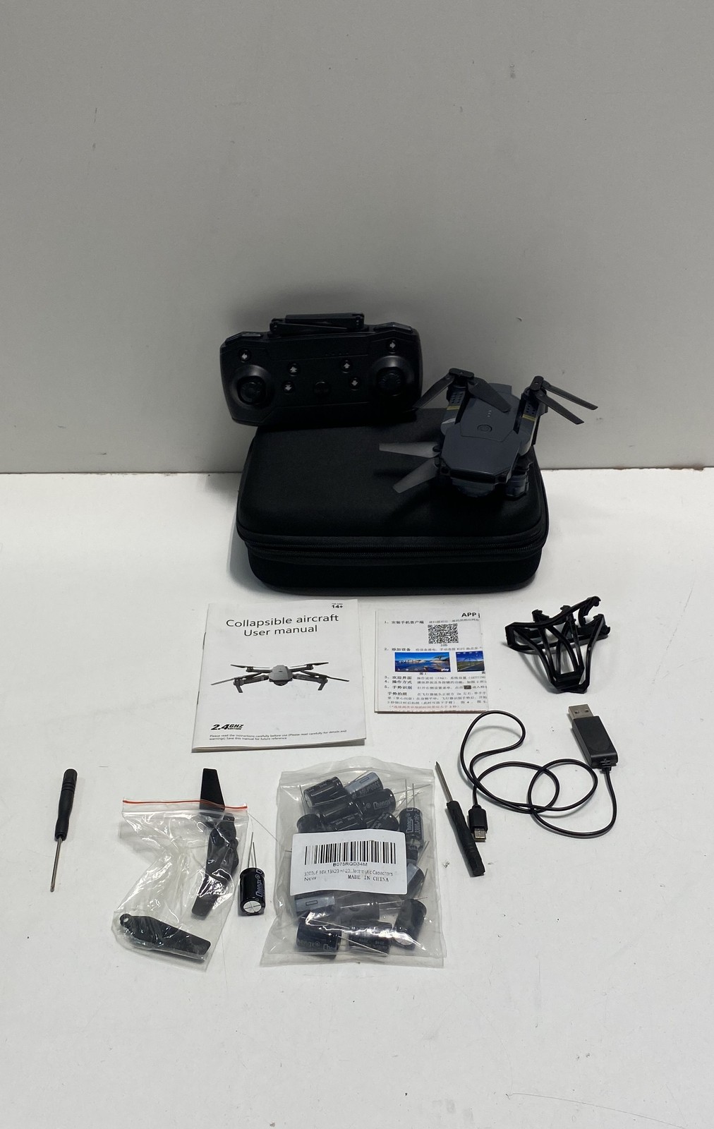 Platinum Folding Drone Quadcopter 2.4GHz With Remote Case & Accessories
